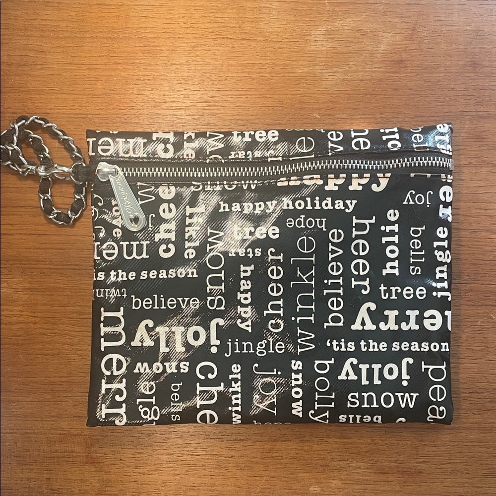 Brighton Clutch Bag Black and White Plastic on the Outside